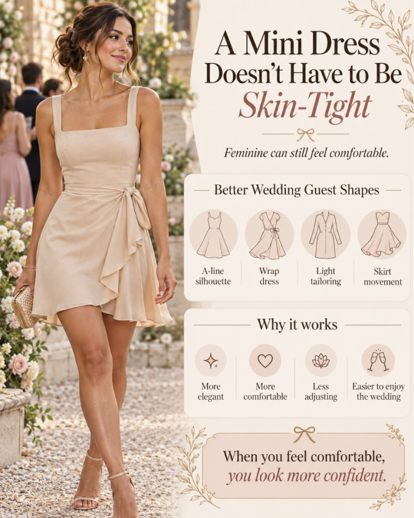 mini dresses for women for wedding day for quest beige